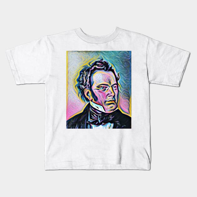 Franz Schubert Portrait | Franz Schubert Artwork 9 Kids T-Shirt by JustLit